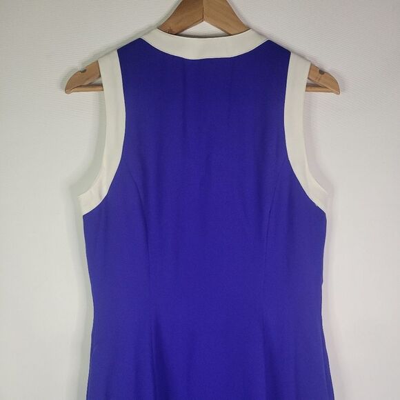 Vintage Sleeveless Purple and White Dress - Picture 5 of 16